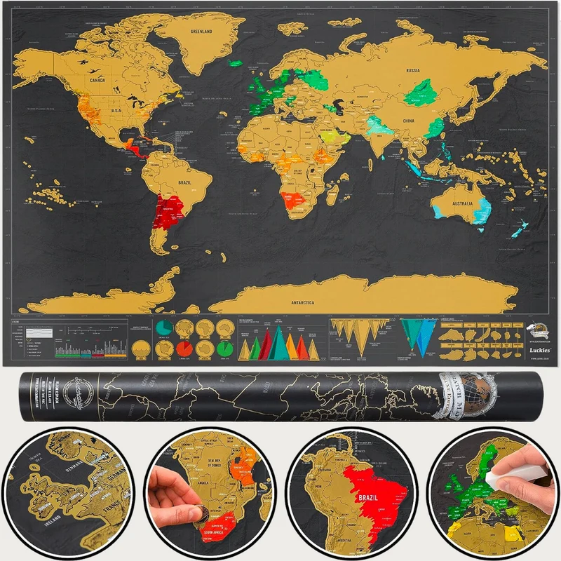 Carte du monde à gratter